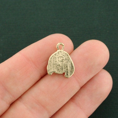 4 breloques chien en émail doré - E616