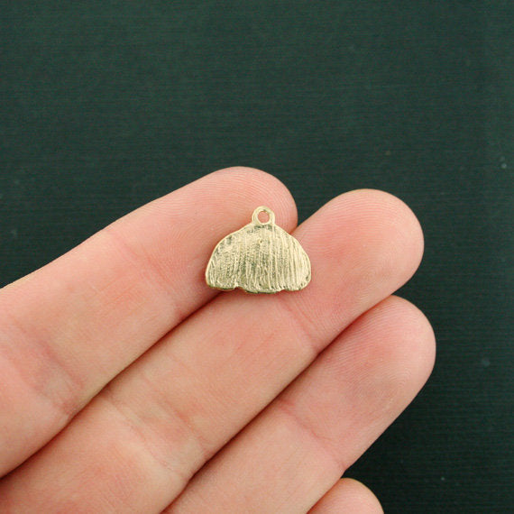 4 breloques chien en émail doré - E619