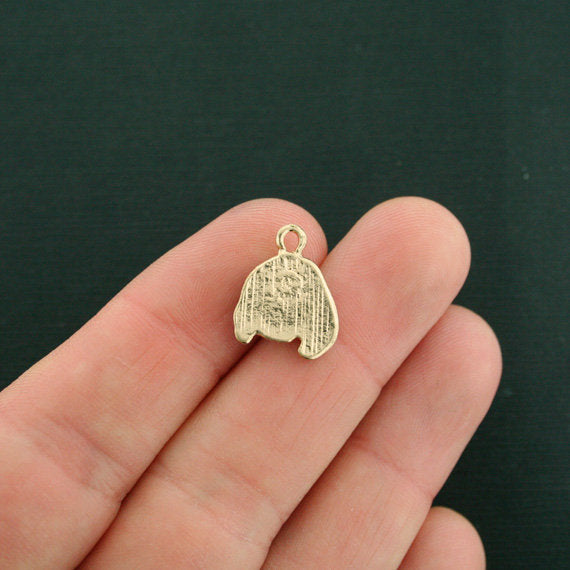 4 breloques chien en émail doré - E620