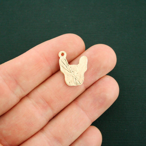 4 breloques chien doré et émail - GC1177