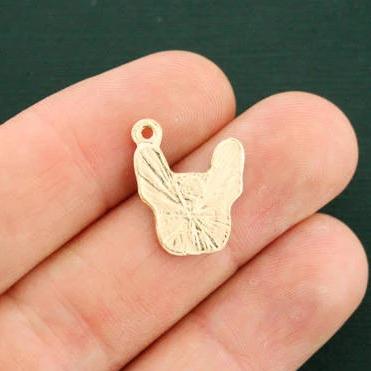 4 breloques chien doré et émail - GC1178