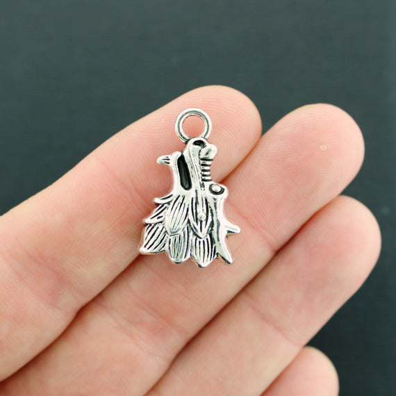 4 Dragon Cord End Caps Antique Silver Tone - SC1119