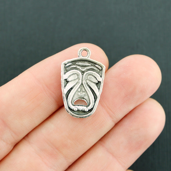 4 Drama Antique Silver Tone Charms - SC143