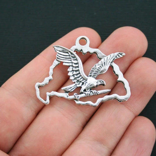 4 Eagle Antique Silver Tone Charms - SC521