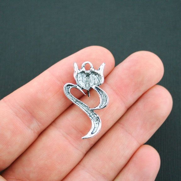 4 Fox Antique Silver Tone Charms - SC4950