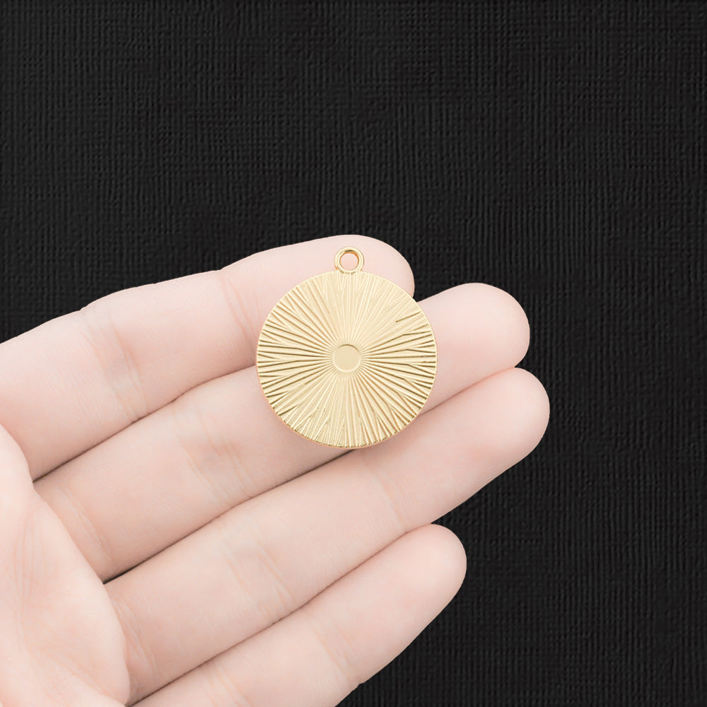 4 French Bulldog Gold Tone Enamel Charms - E1437