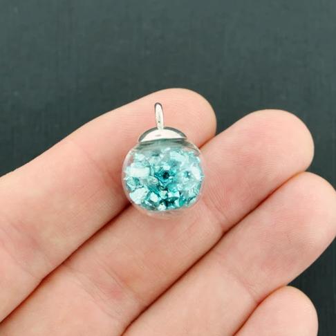 4 breloques bouteille en verre - Z519