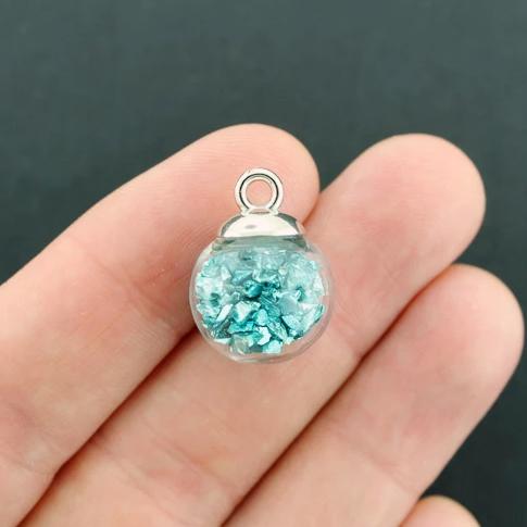 4 breloques bouteille en verre - Z519