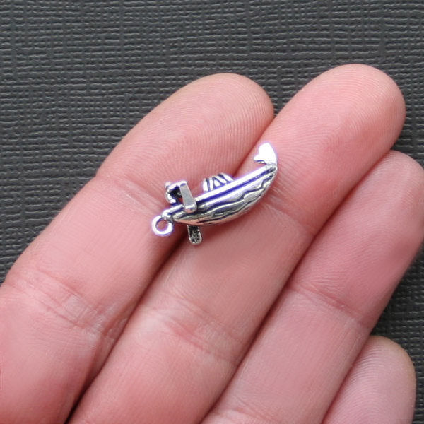4 Gondola Antique Silver Tone Charms 3D - SC2185