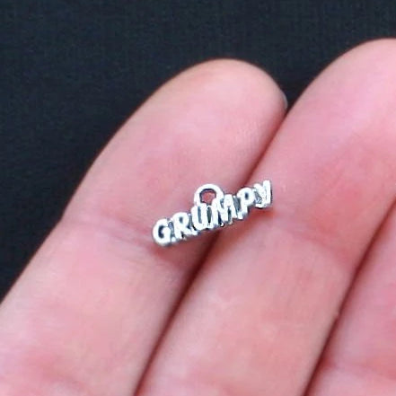 4 Grumpy Antique Silver Tone Charms 2 Sided - SC1250
