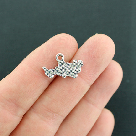 4 Happy Birthday Antique Silver Tone Charms - SC7621