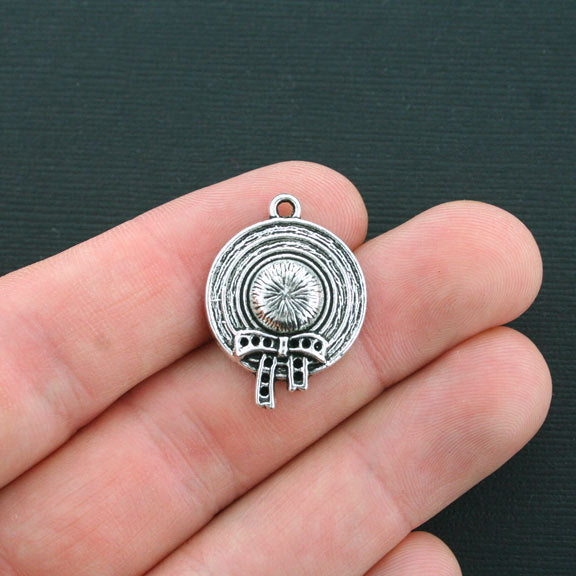 4 Hat Antique Silver Tone Charms - SC4298