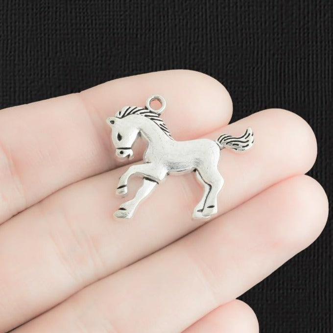 4 breloques argentées antiques de cheval - SC3506