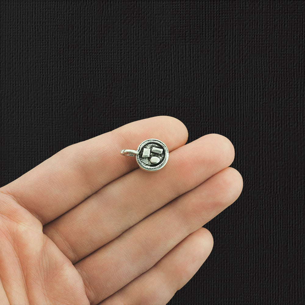 4 Hot Chocolate Antique Silver Tone Charms 3D - SC2958