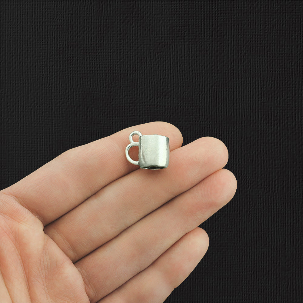 4 Hot Chocolate Antique Silver Tone Charms 3D - SC2958