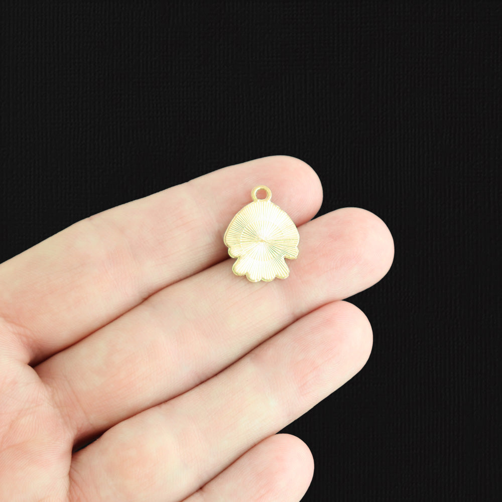 4 Jelly Fish Gold Tone Enamel Charms - E1528