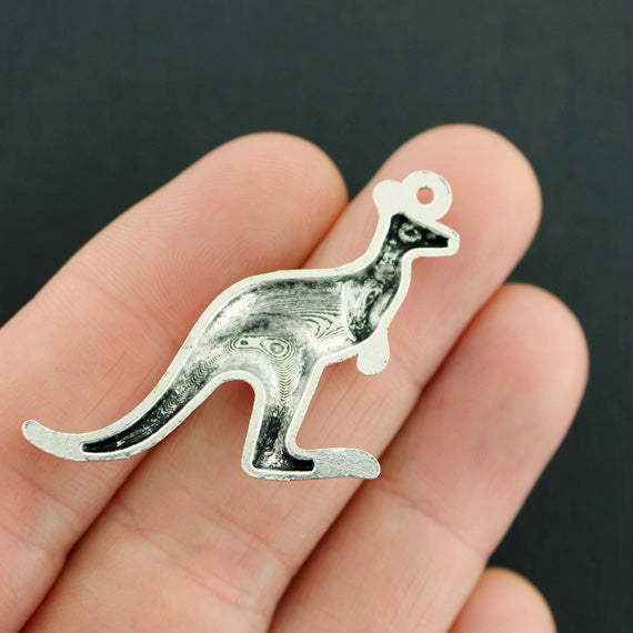 4 Kangaroo Antique Silver Tone Charms - SC7949