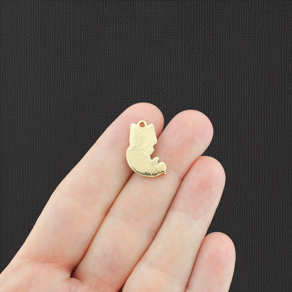 4 Kitten Gold Tone Enamel Charms - E866