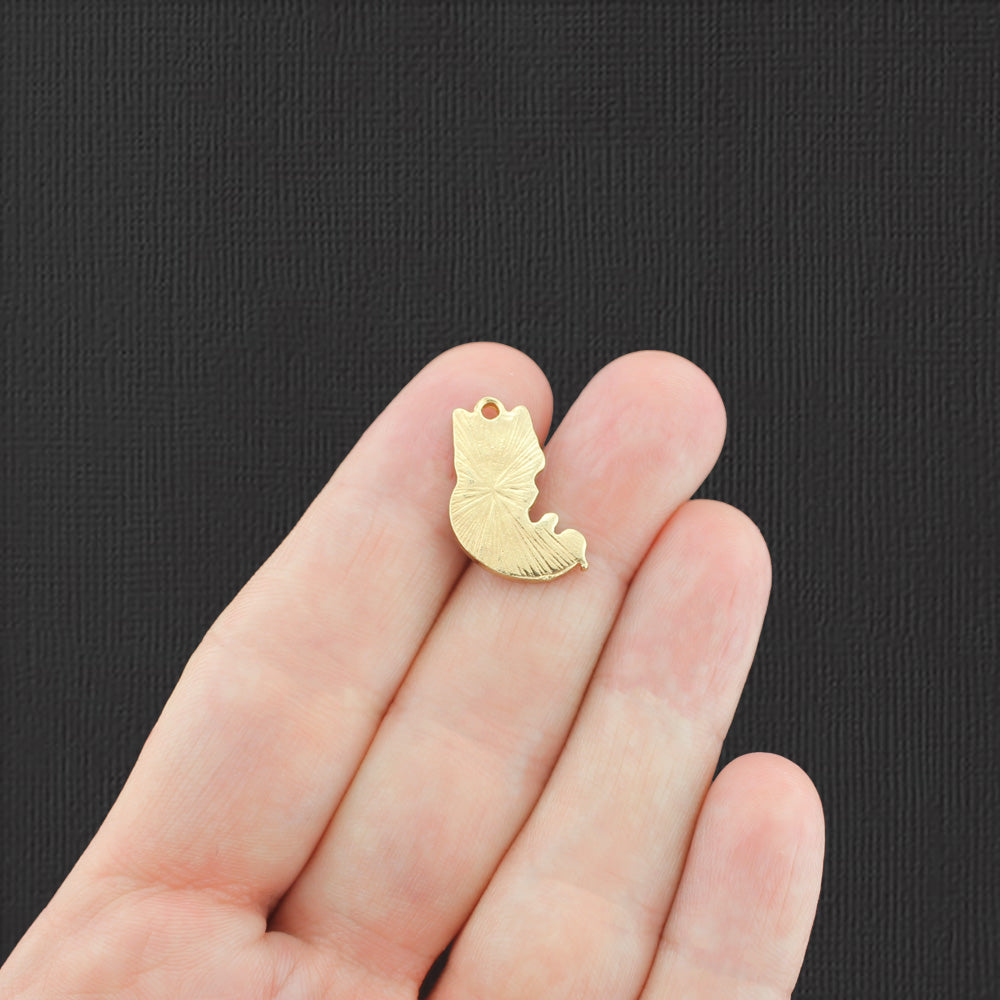 4 Kitten Gold Tone Enamel Charms - E867