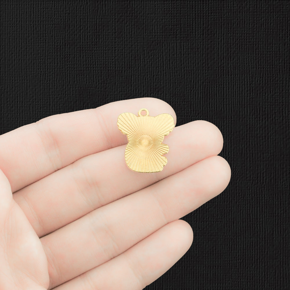 4 Koala Gold Tone Enamel Charms - E508