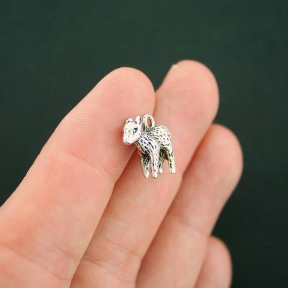 4 Lamb Antique Silver Tone Charms 3D - SC3456