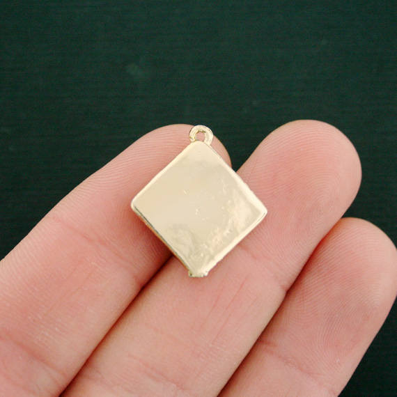 4 Makeup Palette Gold Tone Enamel Charms - E563