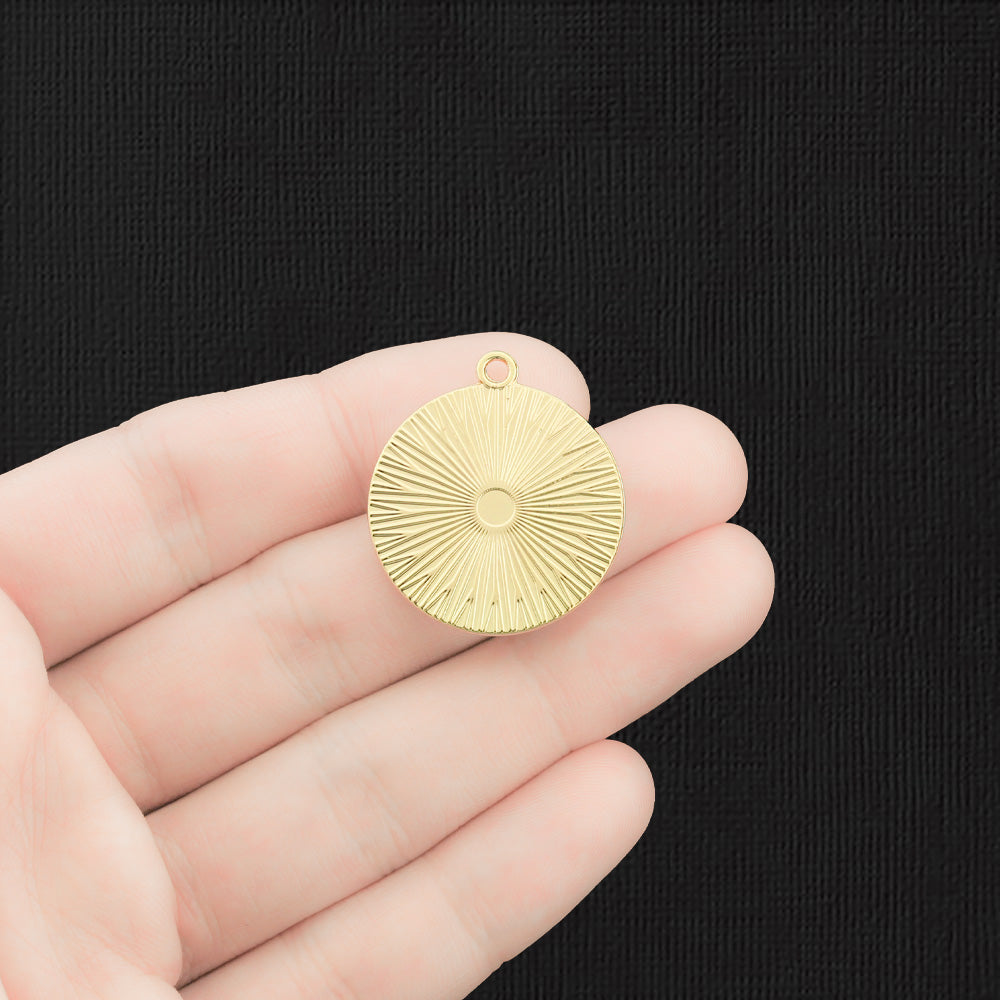 4 Maltese Gold Tone Enamel Charms - E1438