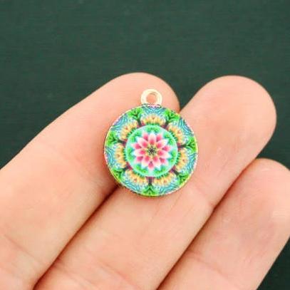 4 breloques de ton or antique Mandala - GC1170