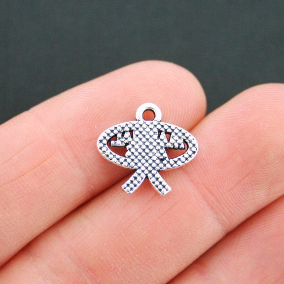 4 Martial Arts Antique Silver Tone Charms - SC5409