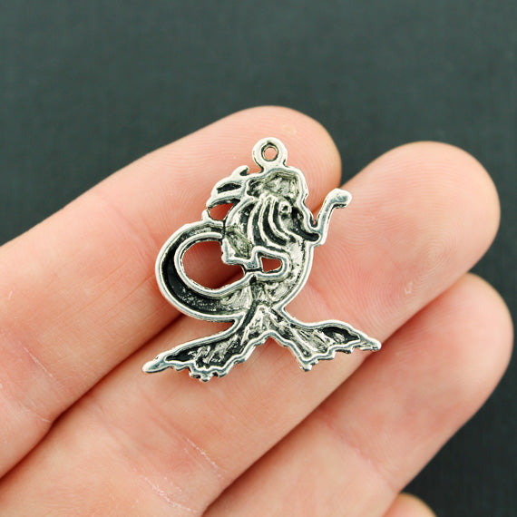 4 Mermaid Antique Silver Tone Charms - SC1754