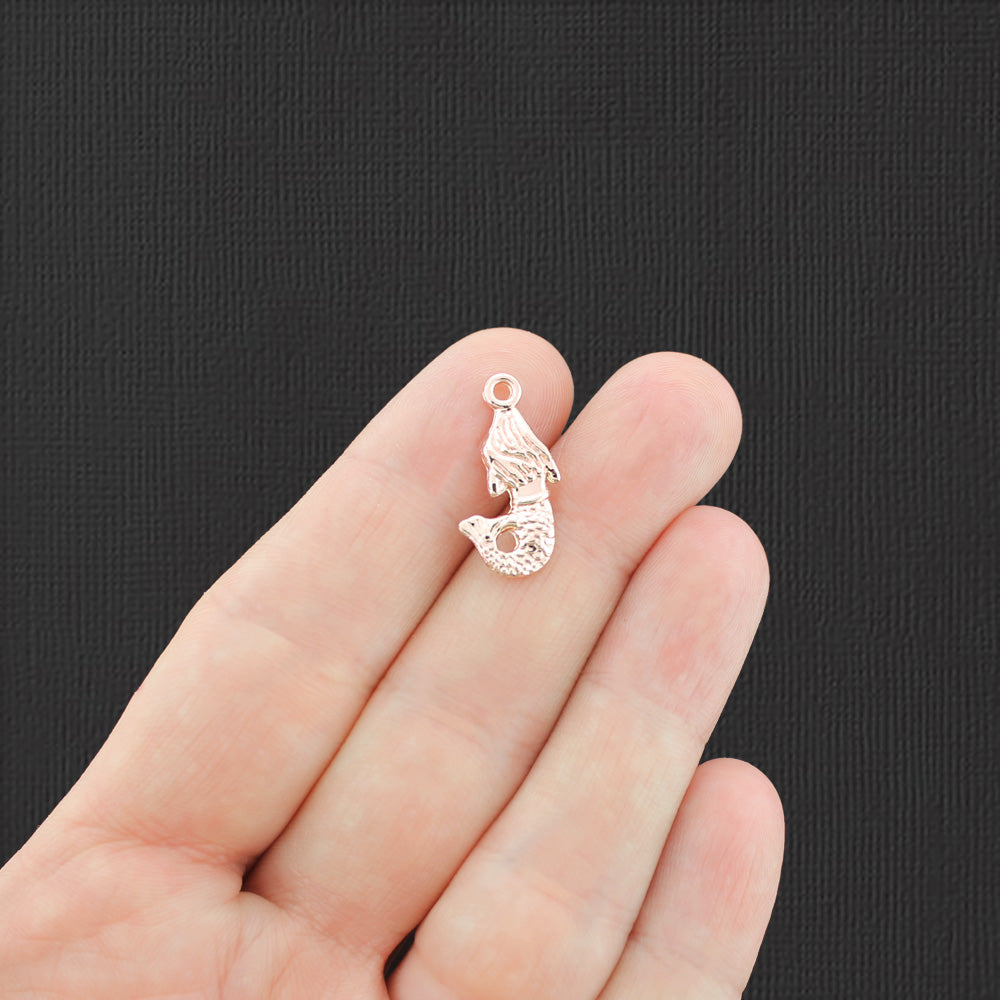 4 Mermaid Rose Gold Tone Charms - GC1435