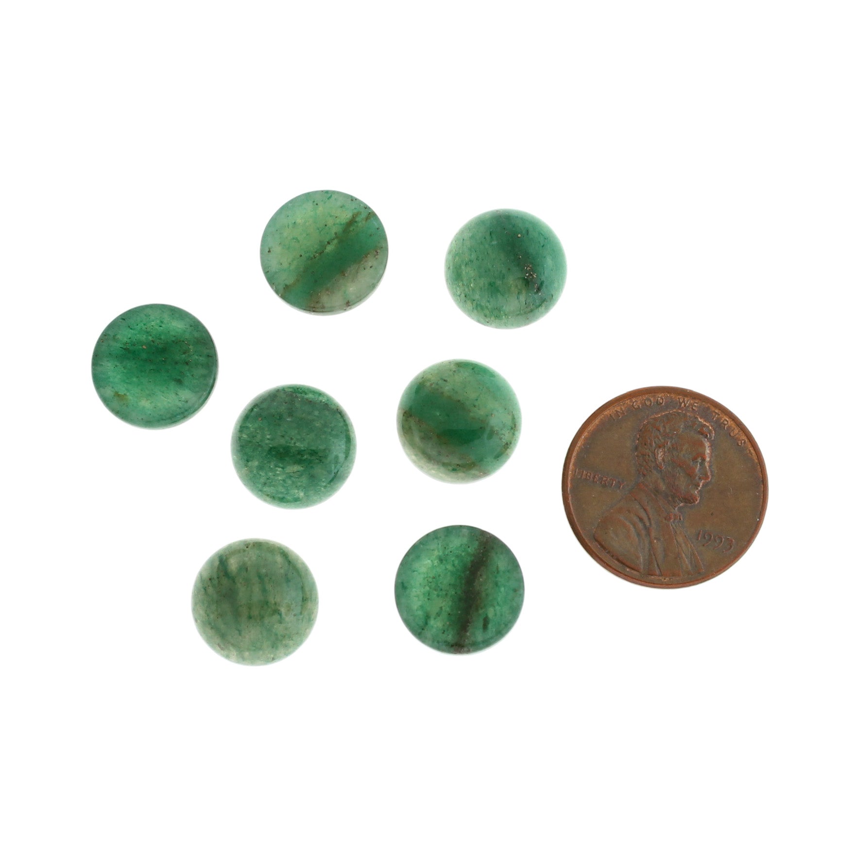 Joints de cabochon en pierre gemme d'aventurine verte naturelle 12 mm - 4 pièces - CBD038