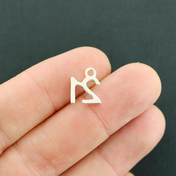 4 Number 21 Silver Tone Charms - SC2162