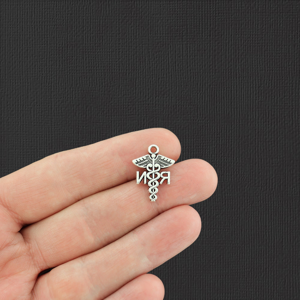 4 Nurse RN Antique Silver Tone Charms - SC2942