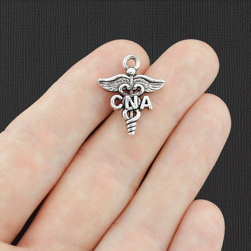 4 Nursing Assistant Antique Silver Tone Charms - SC5201