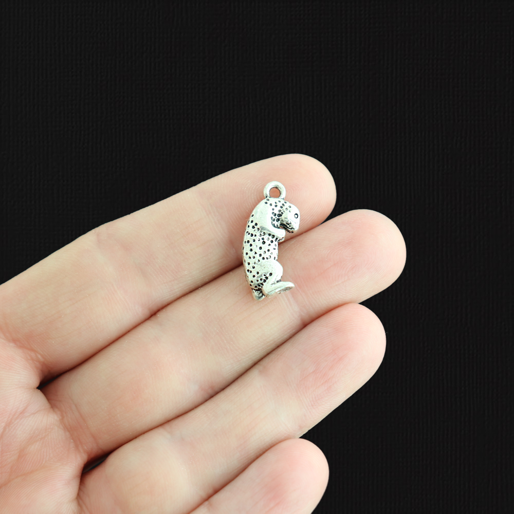 4 Otter Antique Silver Tone Charms - SC5498
