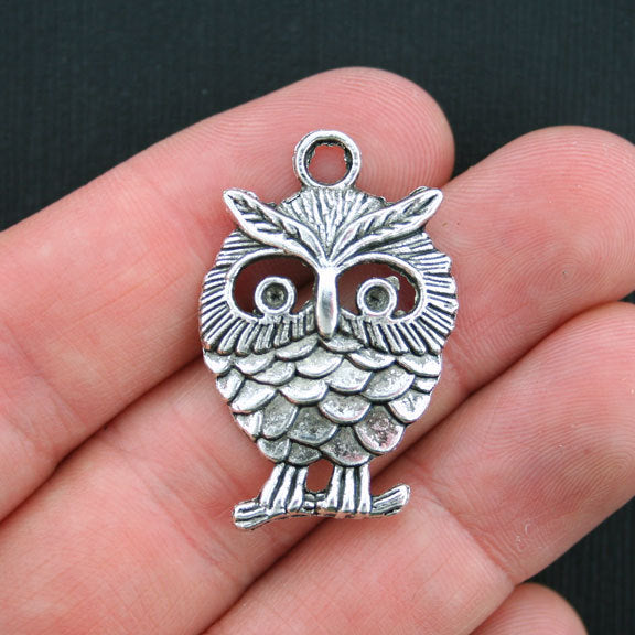 4 breloques de ton argent antique hibou - SC1005