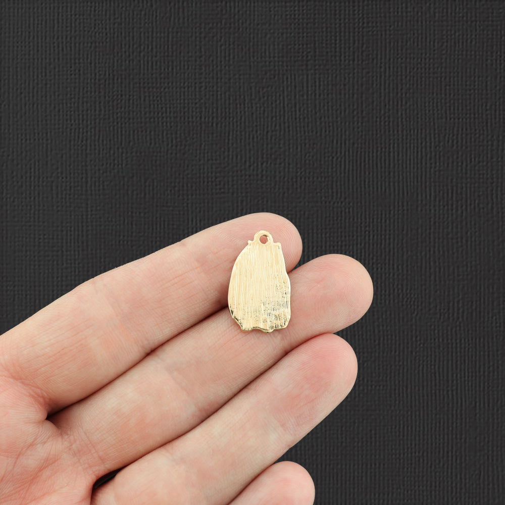 4 Owl Gold Tone Enamel Charms - E467