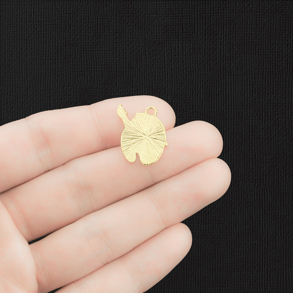 4 Paint Palette Gold Tone Enamel Charms - E1444