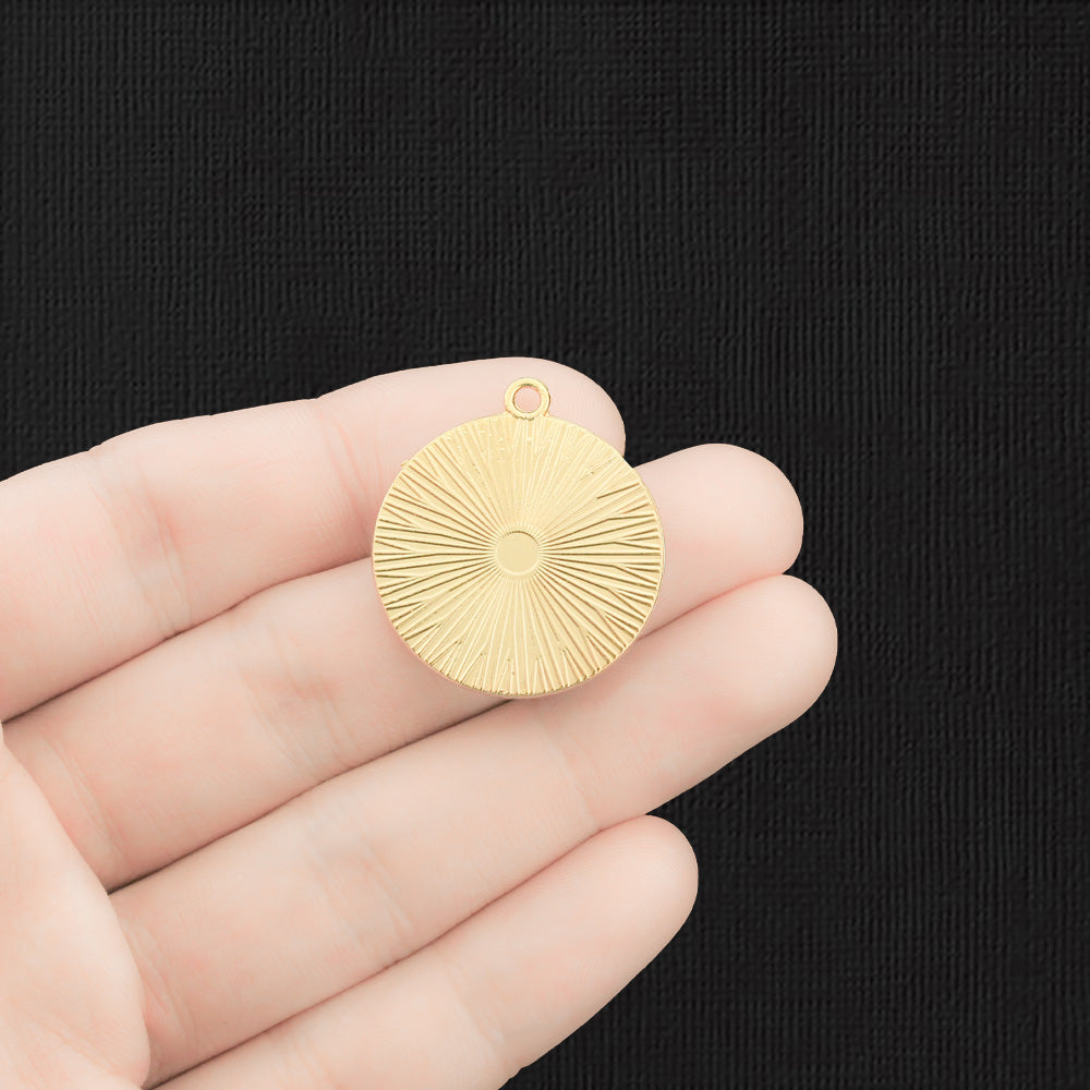 4 Poodle Gold Tone Enamel Charms - E168