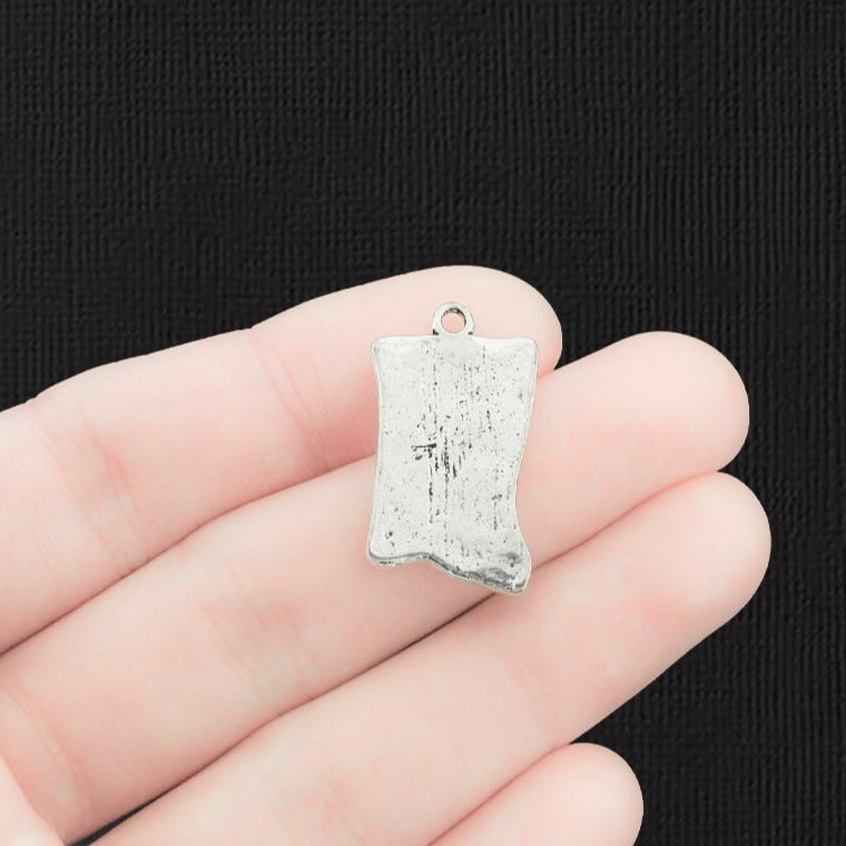 4 Potato Chips Antique Silver Tone Charms - SC087