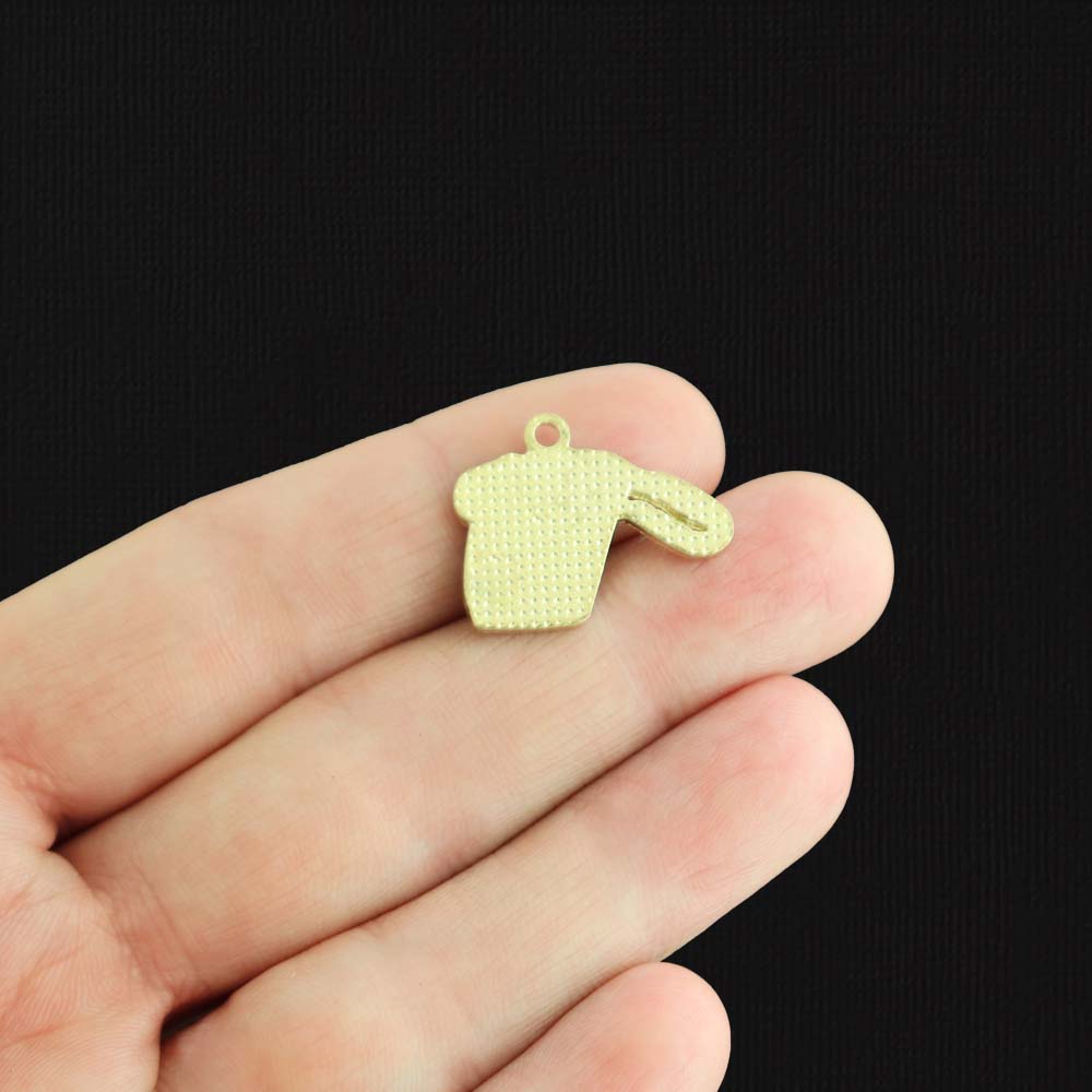 4 Retro Telephone Gold Tone Enamel Charms - E1511