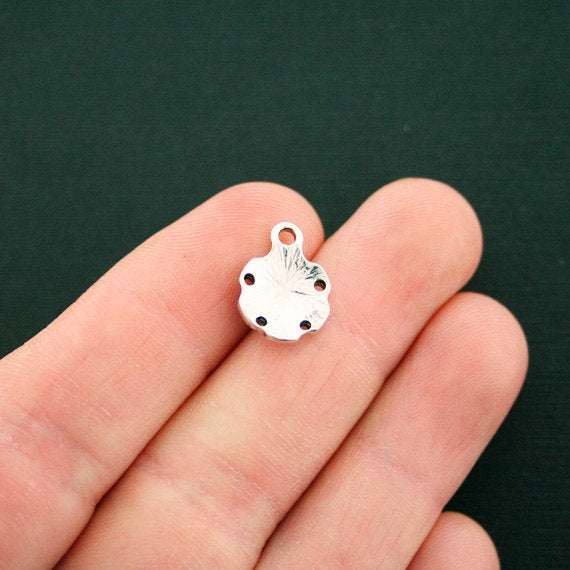 4 Sand Dollar Antique Silver Tone Charms - SC6694