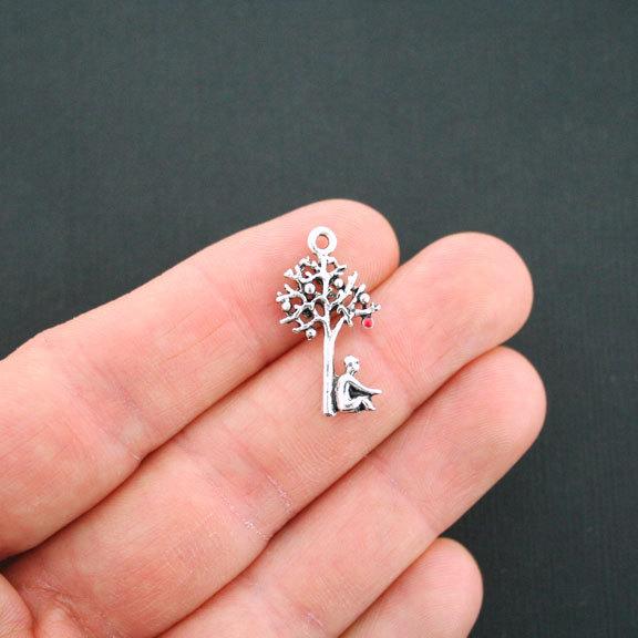 4 Science Isaac Newton Antique Silver Tone Charms 2 Sided - SC2653