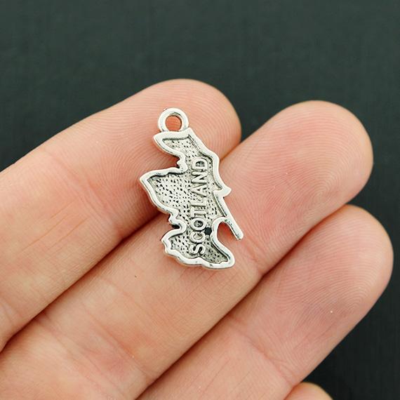 4 Scotland Antique Silver Tone Charms 2 Sided - SC2382