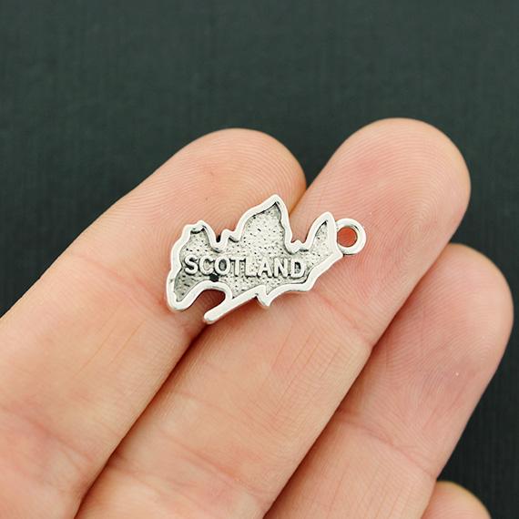 4 Scotland Antique Silver Tone Charms 2 Sided - SC2382