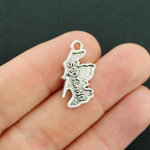 4 Scotland Antique Silver Tone Charms 2 Sided - SC2382