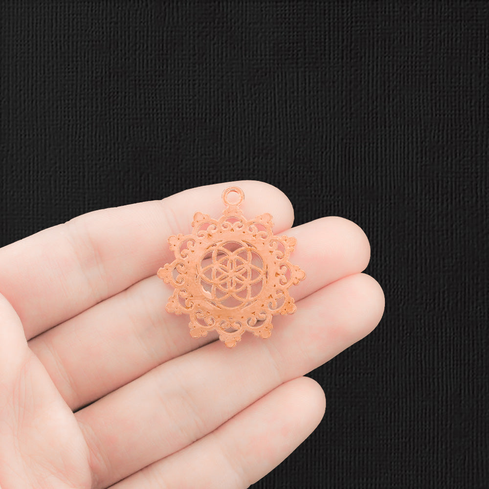 4 breloques graine de vie ton or rose - GC342