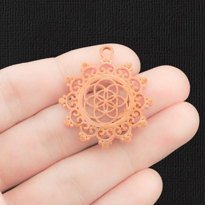 4 breloques graine de vie ton or rose - GC342