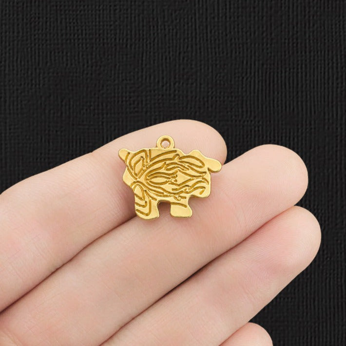 Breloques en émail doré 4 moutons - E060